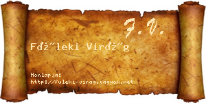 Füleki Virág névjegykártya